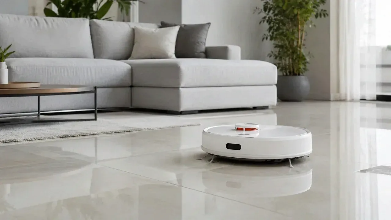 Robô aspirador Electrolux limpando o piso de uma sala
